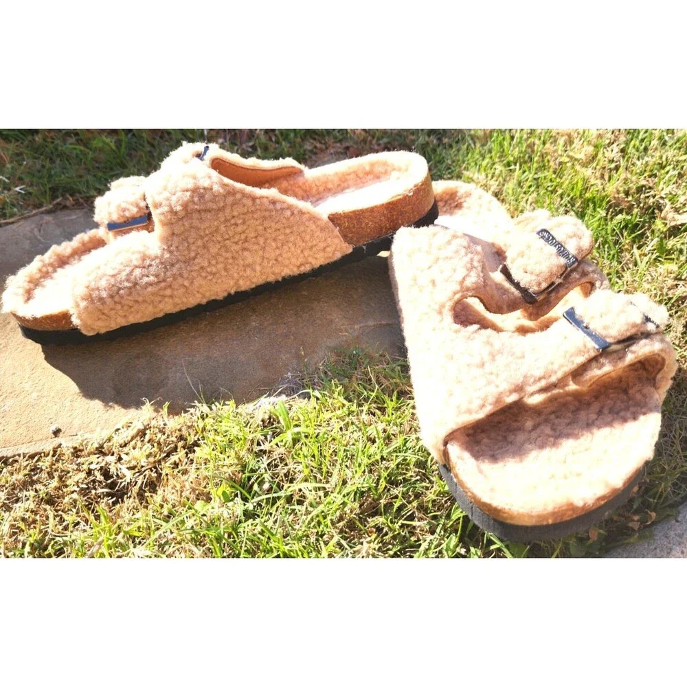 Girls Plush Faux Fur House Slippers Ruizu Size 9.5 Warm Winter Home Sandals